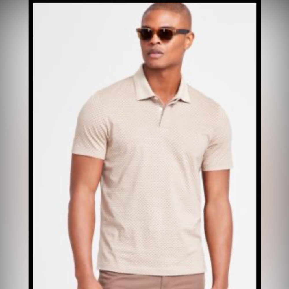 Alfani Men's Beige Polo Shirt